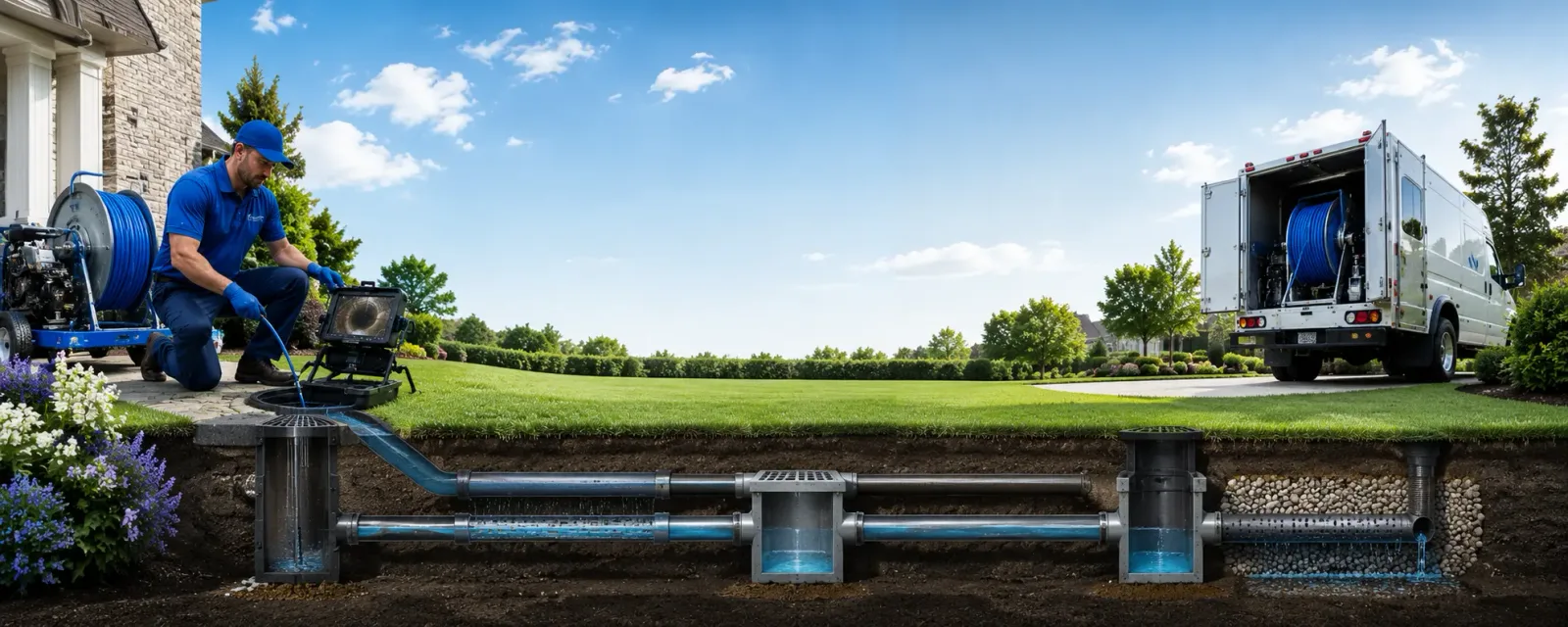 Outdoor drain cleaning information for Wales, ND